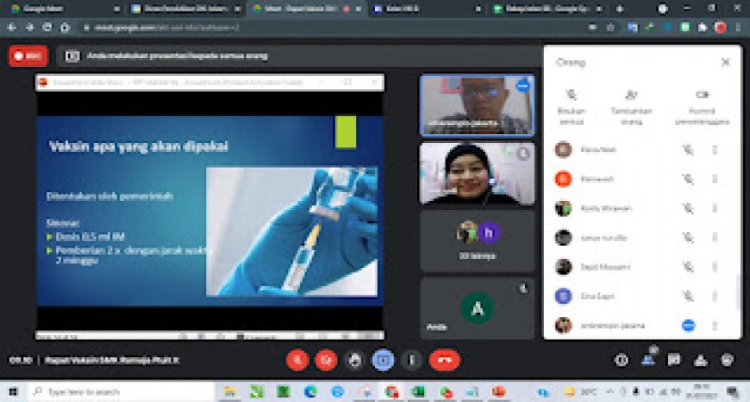 Berita: Rapat sosialisasi Vaksinasi Covid 19- DARING - SMK Remaja Pluit